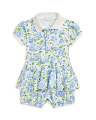 Ralph Lauren - Girls' Floral Cotton Mesh Polo Bubble Shortall - Baby