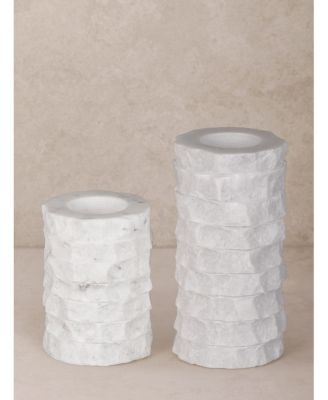  Flores Marble Taper Candle Holder, Set of 2