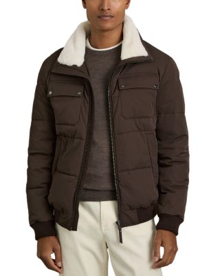 REISS - Misty Faux Fur Collar Puffer Jacket