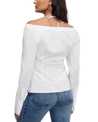 Poplin Off-the-Shoulder Shirt