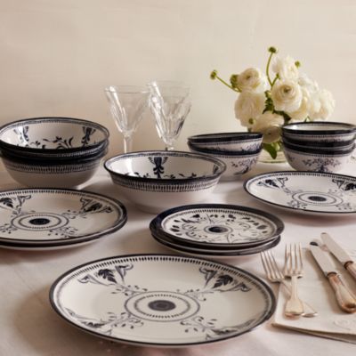 Lemieux Et Cie - Et Cie Bruges Blue Porcelain 16 Piece Dinnerware Set, Service for 4