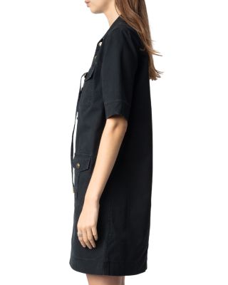 Record Military Cotton Mini Dress