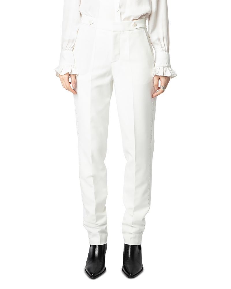Zadig & Voltaire Panny Embellished Dot Trousers In Judo