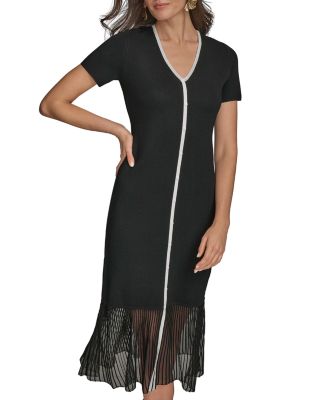 Button Front Midi Dress