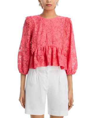 Lace Ruffle Blouse - Exclusive