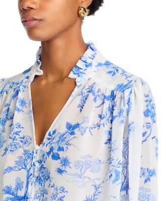 Toile Ruffle Blouse - Exclusive