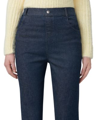 Cuffed Denim Skimmer Leggings in Dark Rinse