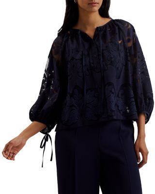 Ted Baker - Lace Puffed Sleeve Blouse