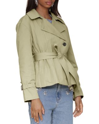 Cropped Belted Trench Coat