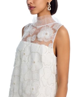 Beaded Tulle Mini Dress