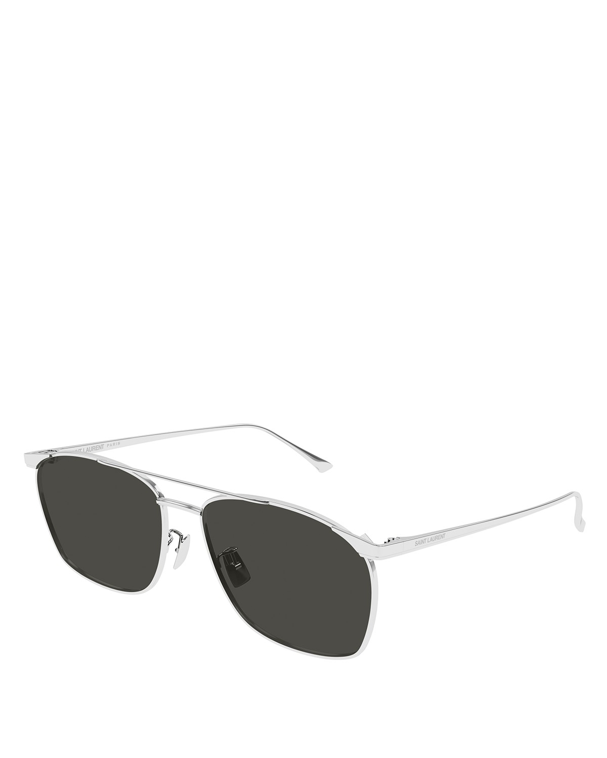 Saint Laurent Vincent Navigator Sunglasses, 57mm in Silver