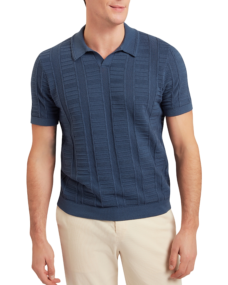 Ted Baker Ruzza Open Collar Polo Sweater In Dark Blue