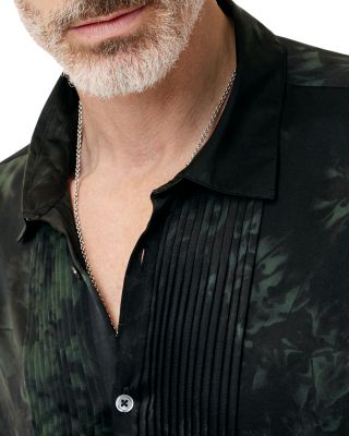 Silk Printed Pleated Front Shirt