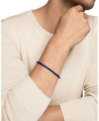 Men's Spiritual Beads Cushion Bracelet in Sterling Silver, 4mm