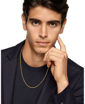 Men's Box Chain Necklace in 18K Yellow Gold, 2.7mm  