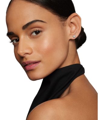 18K White Gold Precious Chatelaine Diamond Cluster Stud Earrings