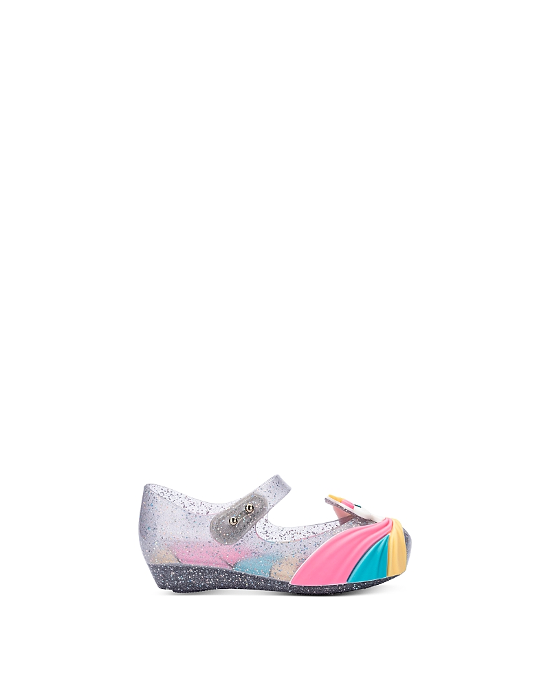 Mini Melissa Girls' Ultra Girl Bow Flats - Toddler, Little Kid In Glitter Clear/pink