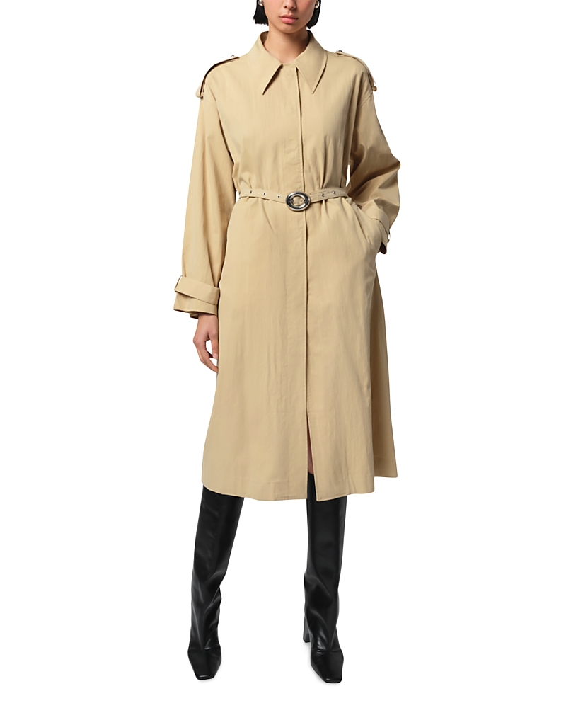 Apparis Ozzy Water Repellent Trench Coat In Sandstone