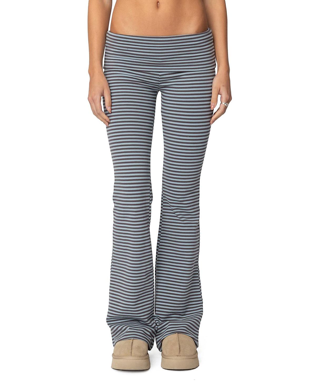 Edikted Kaeli Stripey Flared Leggings