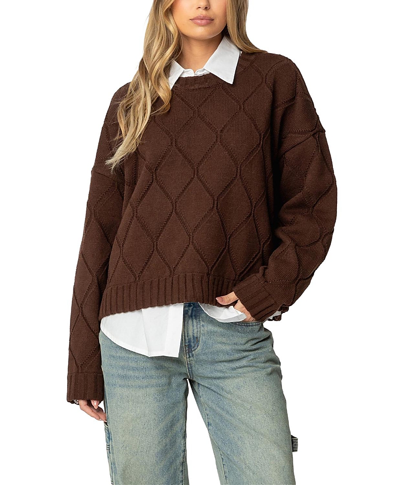 EDIKTED CASS OVERSIZED TEXTURED KNIT SWEATER