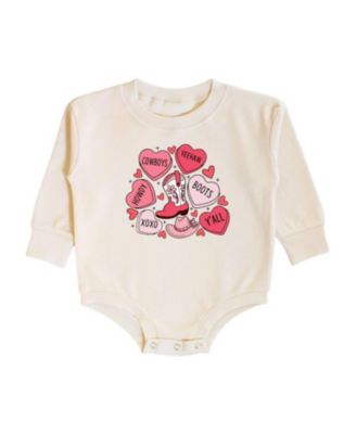  Howdy Valentine's Day Long Sleeve Romper - Baby