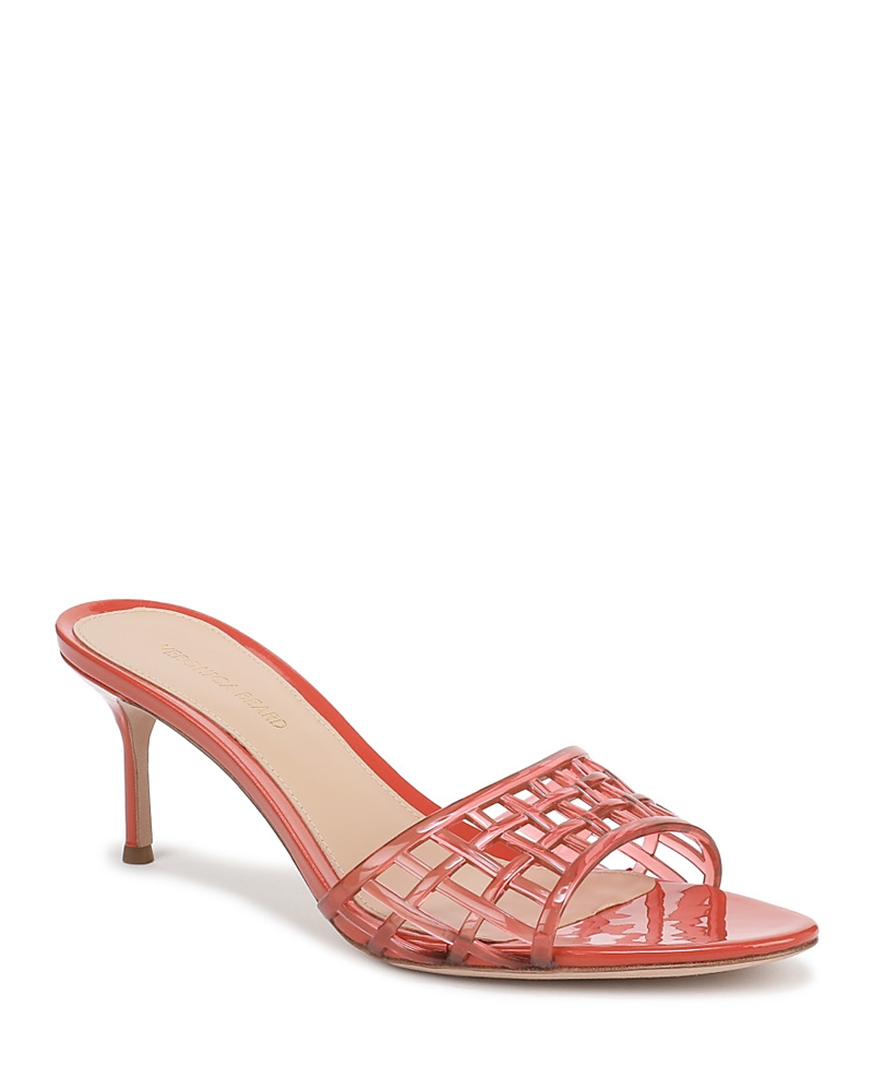 Veronica Beard Tia Jelly Slide Stiletto Sandals In Persimmon
