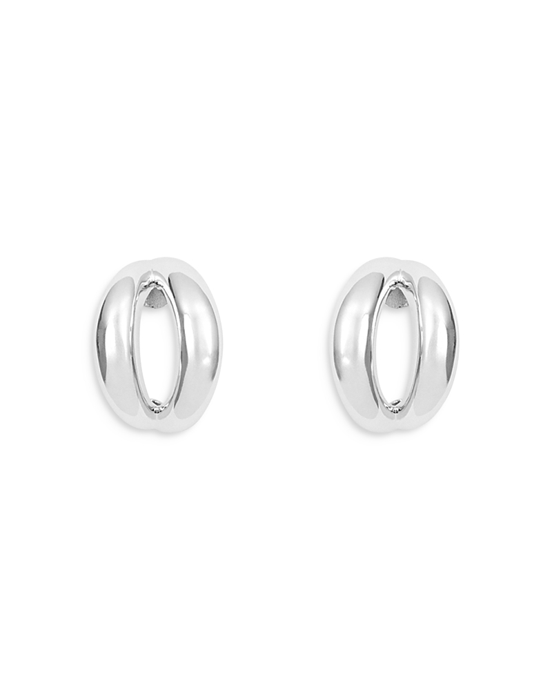 Nina Gordon Via Large Open Circle Statement Earrings In Silver