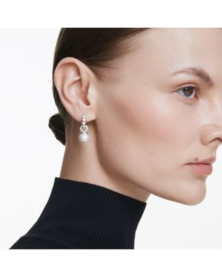 Matrix Crystal & Imitation Pearl Drop Earrings