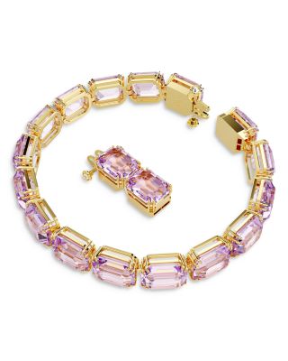 Millenia Purple Octagon Crystal Tennis Bracelet