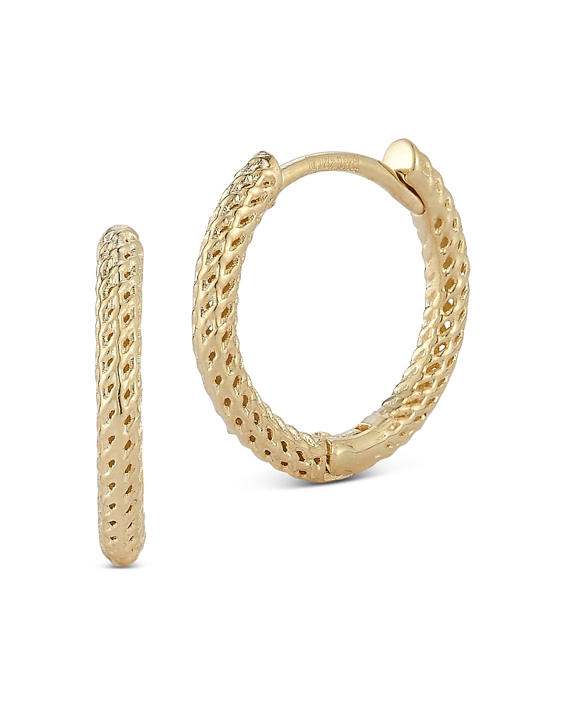 Bloomingdale's Fine Collection 14k Yellow Gold Mesh Huggie Hoop Earrings In Gold