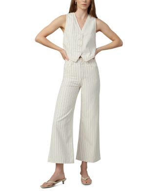 The Mia Wide Leg Ankle Jeans in Natural Stripe