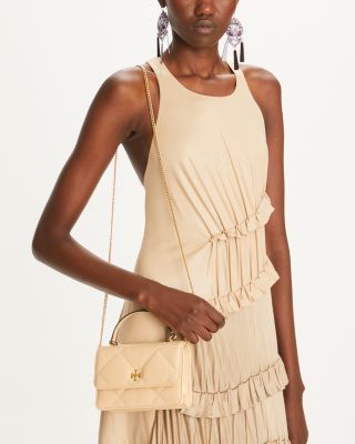 Mini Kira Diamond Quilt Top Handle Chain Wallet