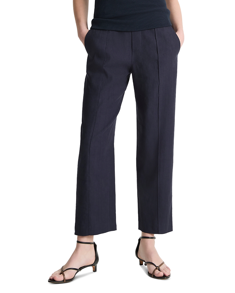 Vince Linen Blend Mid Rise Tapered Pull On Pants · XL