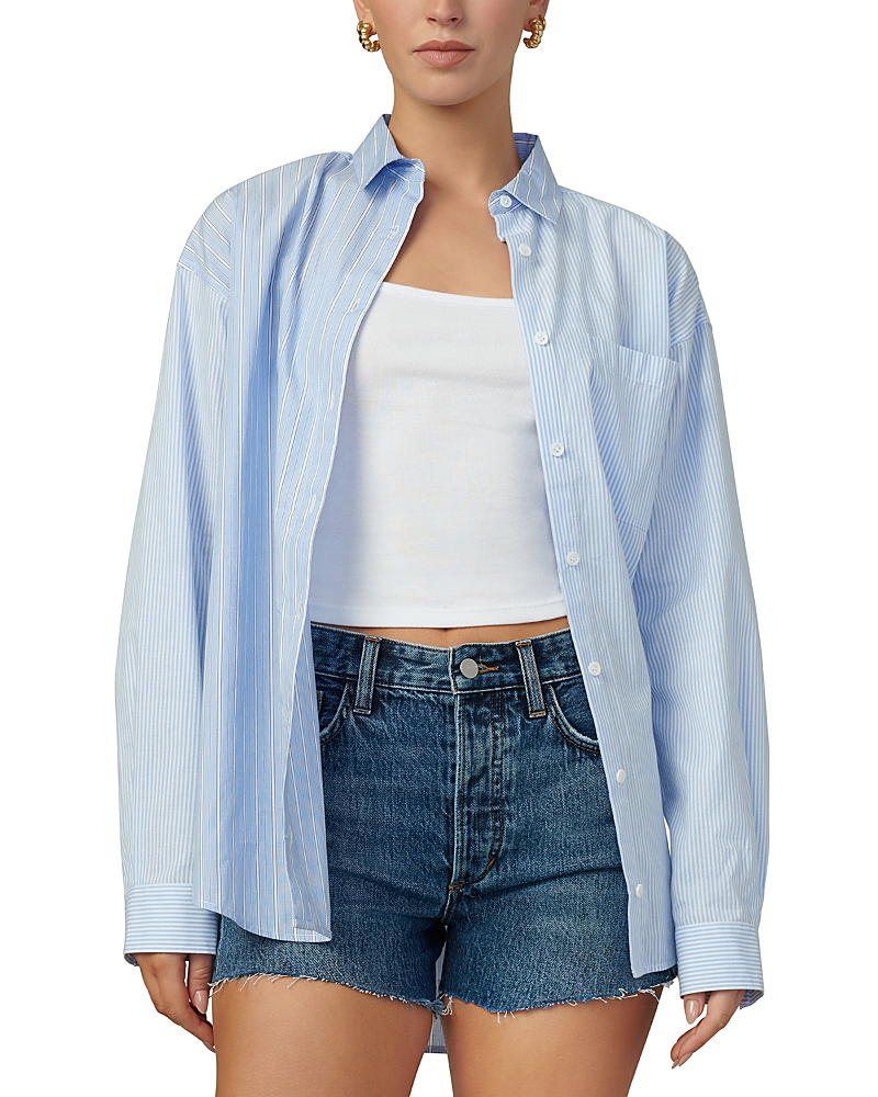 Joe's Jeans The Boyfriend Button-down Shirt In Blue/white