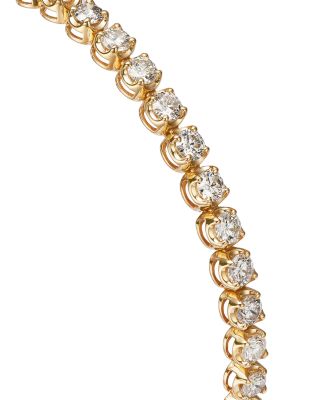 Crown Set Diamond Tennis Bracelet in 14K Yellow or White Gold, 5.0 tcw