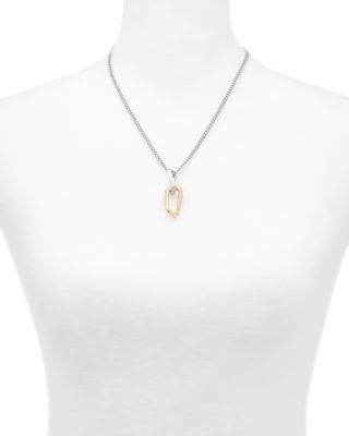 Signature Two-Tone Hexagon Twist Pendant Necklace, 17-19&amp;quot;