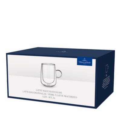 Artesano Hot and Cold Beverages Insulated Large Latte Glass with Handle, Set of 2