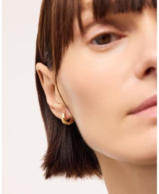 Solid Gold Tapered Mini Huggie Hoops