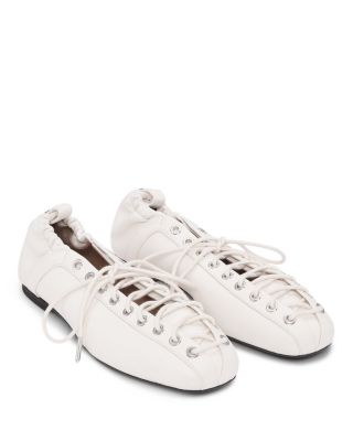 Women's Eyelet Lace Up Ballet Flats