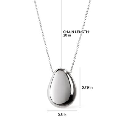 Pebble Silver Pendant Necklace