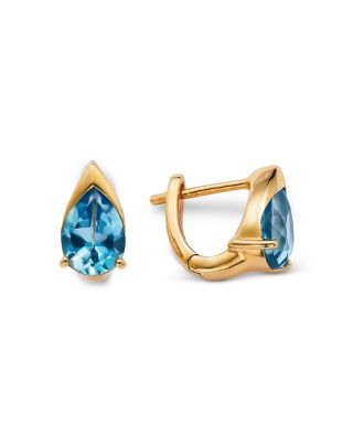 Pear Huggie Hoop Earrings in 14K Yellow Gold