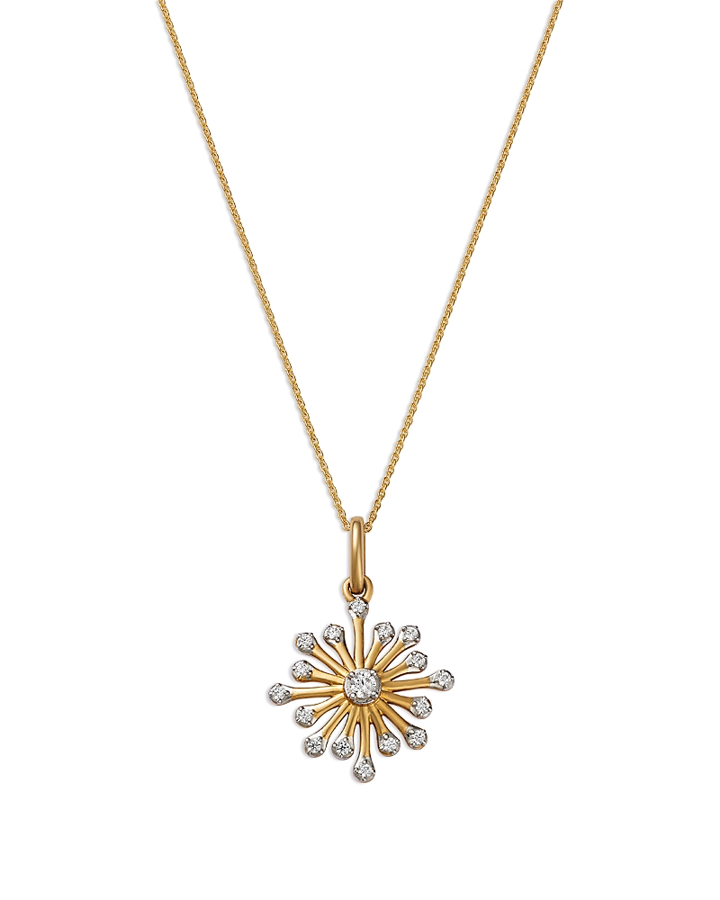 Bloomingdale's Fine Collection Diamond Starburst Pendant Necklace In 14k Yellow Gold, 0.15 Ct. T. W. In Gold