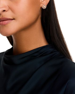 Diamond Flower Earrings in 14K Yellow Gold, 0.50 tcw