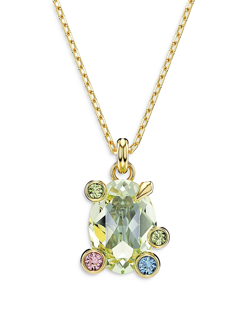 Swarovski Gema Crystal Pendant Necklace In Multi/gold