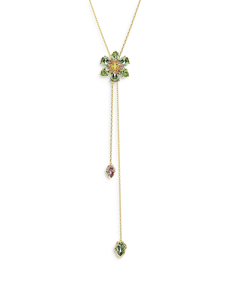 Swarovski Idyllia Mixed Cut Multicolor Crystal Flower Lariat Necklace, 16.5-27.5