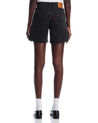 501 Mid Thigh Denim Shorts in Lunar Black
