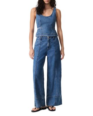 rag & bone - Ultra Featherweight Estelle Top & Arianna Cropped Palazzo Jeans in Beekman