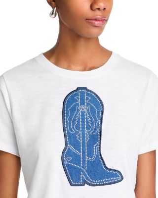 Silver Studs Denim Tee