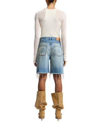 ショートパンツ 7 FOR ALL MANKIND 'Lola' shorts Light Blue 7 For All Mankind Mid Roll Shorts | Shopbop