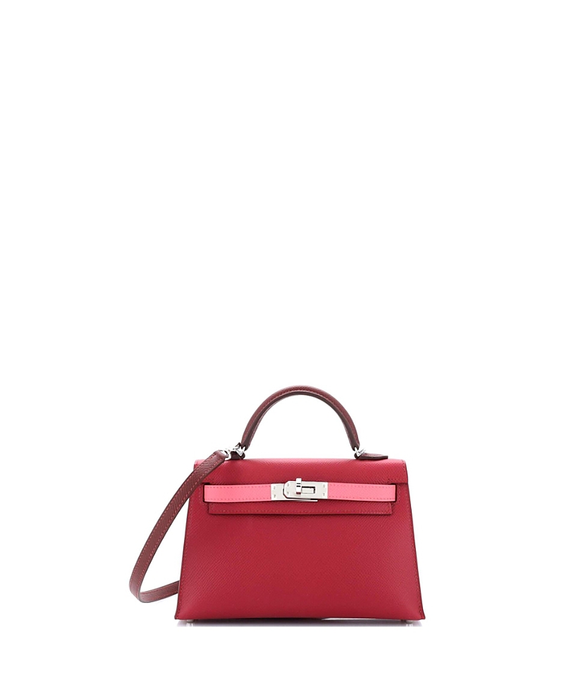 Pre-owned Pre-owned Hermes Hermes Kelly 20 Handbag Tricolor Epsom With Palladium Hardware In Rubis/rose Azalee/rouge H